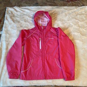 Columbia Pink Windbreaker Lined Jacket Girls Size 14/16